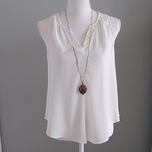 Lush White sheer sleeveless top size Small